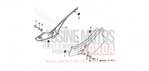 COUVERCLE LATERAL (2) NX650W de 1998